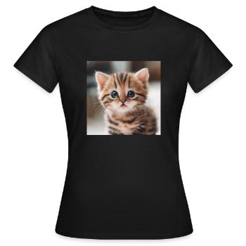 Chaton au pays des merveilles de l’hiver - T-shirt Femme - noir - Devant - AI Model Female 172 dark (172cm)