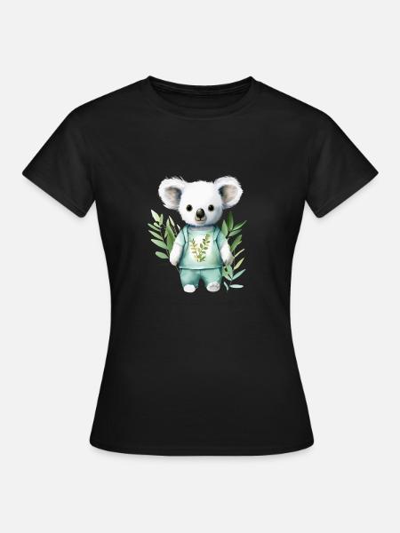Eukalyptus-Träumer: Koala-T-Shirt - Frauen T-Shirt - Schwarz