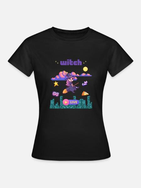 Hexe auf Sendung - Frauen T-Shirt - Schwarz