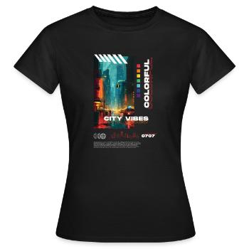 Chromatic Urban - T-shirt Femme - noir - Devant - AI Model Female 172 dark (172cm)