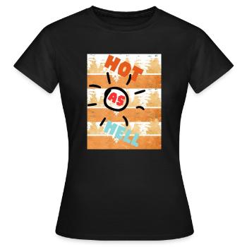 Chaud comme l’enfer. Chaud comme l’enfer. Chaleur. - T-shirt Femme - noir - Devant - AI Model Female 172 dark (172cm)