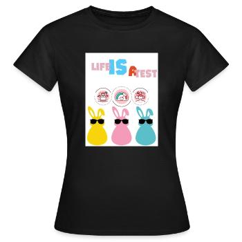 Life is a test. Life is a test. - Women's T-Shirt - black - Front - AI Model Female 172 dark (172cm)