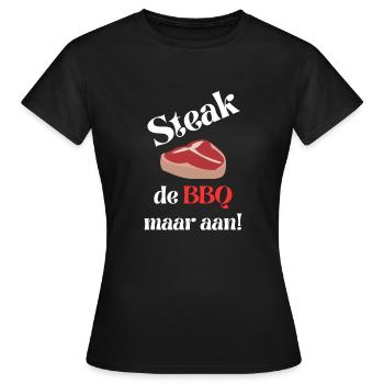 Steak the BBQ but on barbecue t shirt - Women's T-Shirt - black - Front - AI Model Female 172 dark (172cm)