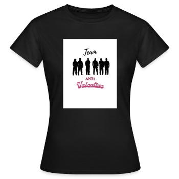 Team Anti Valentin - Frauen T-Shirt - Schwarz - Vorne - AI Model Female 172 dark (172cm)