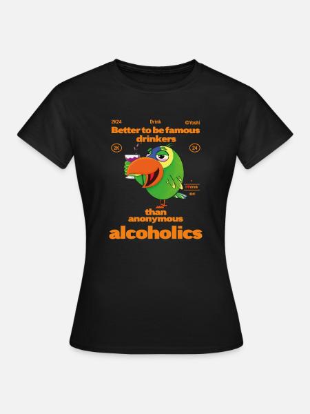Alkoholischer Amazonas-Papagei - Frauen T-Shirt - Schwarz