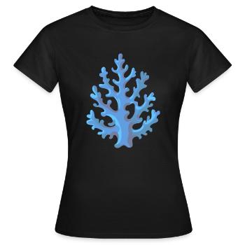Corail en bleu - T-shirt Femme - noir - Devant - AI Model Female 172 dark (172cm)