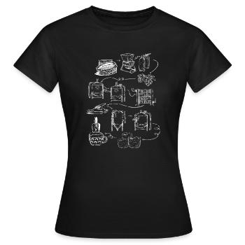 Beer brewing / beer brewing process step by step - Women's T-Shirt - black - Front - AI Model Female 172 dark (172cm)