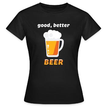 Bier Flsche Krug Saufen Junggesellenabschied 7 - Frauen T-Shirt - Schwarz - Vorne - AI Model Female 172 dark (172cm)