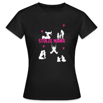 Stolze Mama - Frauen T-Shirt - Schwarz - Vorne - AI Model Female 172 dark (172cm)
