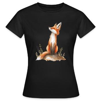 Amused Fox - Women's T-Shirt - black - Front - AI Model Female 172 dark (172cm)
