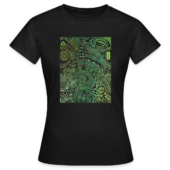 Urbane Grafik - Frauen T-Shirt - Schwarz - Vorne - AI Model Female 172 dark (172cm)