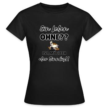 "Pointless without coffee" - Women's T-Shirt - black - Front - AI Model Female 172 dark (172cm)