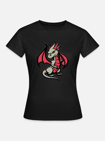 drache comic - Frauen T-Shirt - Schwarz