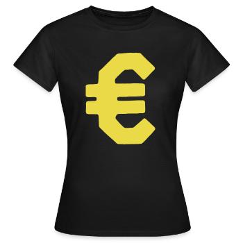 Rempli d’euros - T-shirt Femme - noir - Devant - AI Model Female 172 dark (172cm)