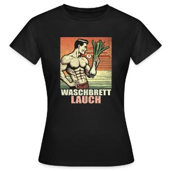 Planche à laver Poireau Planche à laver - T-shirt Femme - noir - Devant - AI Model Female 172 dark (172cm)