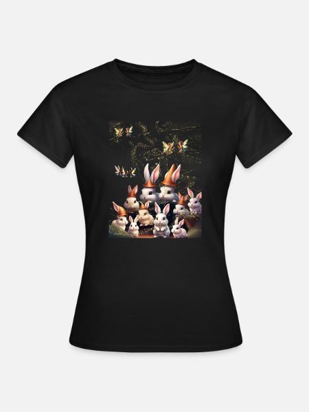Bunnies and fairies - Women's T-Shirt - black
