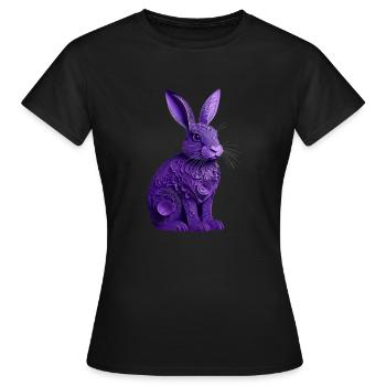 Lapin violet - T-shirt Femme - noir - Devant - AI Model Female 172 dark (172cm)
