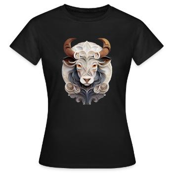 Sternzeichen Stier - Frauen T-Shirt - Schwarz - Vorne - AI Model Female 172 dark (172cm)