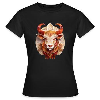 Sternzeichen Stier - Frauen T-Shirt - Schwarz - Vorne - AI Model Female 172 dark (172cm)
