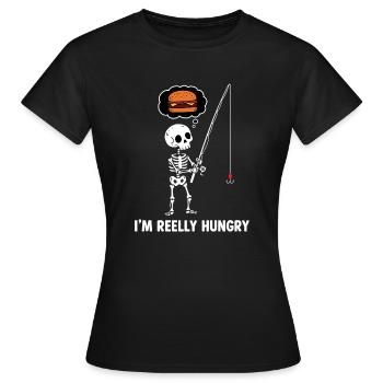 Ich bin hungrig - Frauen T-Shirt - Schwarz - Vorne - AI Model Female 172 dark (172cm)