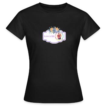 Writing Notebook Digital Cover in Orange Blue - Women's T-Shirt - black - Front - AI Model Female 172 dark (172cm)