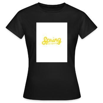 Black and Green Simple Typography T Shirt 2 - T-shirt Femme - noir - Devant - AI Model Female 172 dark (172cm)