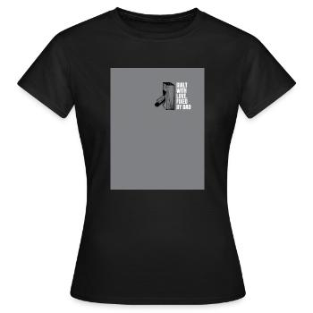 Built with love. Fixed by dad - Frauen T-Shirt - Schwarz - Vorne - AI Model Female 172 dark (172cm)