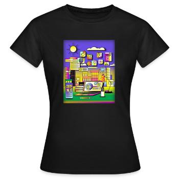 Icones ordinateur Internet - T-shirt Femme - noir - Devant - AI Model Female 172 dark (172cm)
