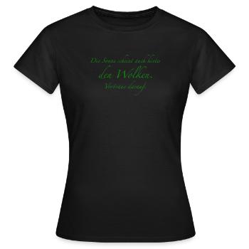 La lumière du soleil derrière les nuages disant - T-shirt Femme - noir - Devant - AI Model Female 172 dark (172cm)