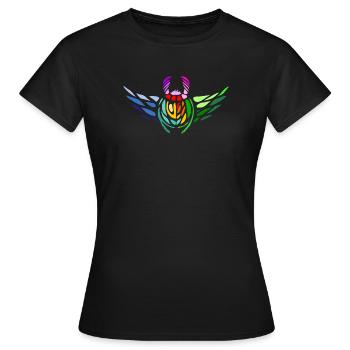 Pride Skarabäus – Vielfalt und Transformation - Frauen T-Shirt - Schwarz - Vorne - AI Model Female 172 dark (172cm)