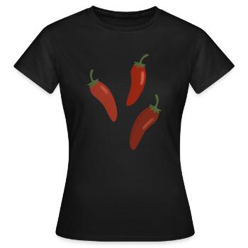 Chilischoten - Frauen T-Shirt - Schwarz - Vorne - AI Model Female 172 dark (172cm)