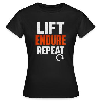 Lift Endure Répéter - T-shirt Femme - noir - Devant - AI Model Female 172 dark (172cm)