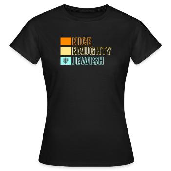 Hanukkah Chanukkah Hanukah - Frauen T-Shirt - Schwarz - Vorne - AI Model Female 172 dark (172cm)
