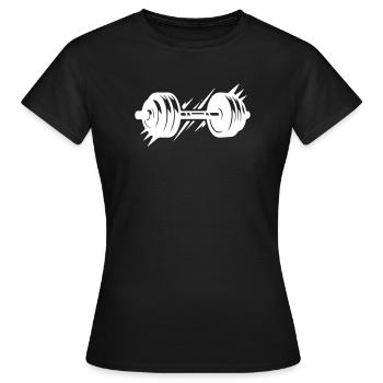 Langhantel Symbol Hanteln - Frauen T-Shirt - Schwarz - Vorne - AI Model Female 172 dark (172cm)