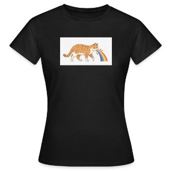 Cat Spitting Rainbow - Women's T-Shirt - black - Front - AI Model Female 172 dark (172cm)