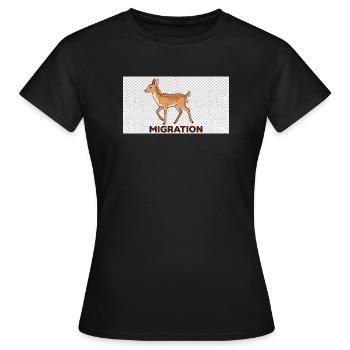 Migration deer illustration - Women's T-Shirt - black - Front - AI Model Female 172 dark (172cm)