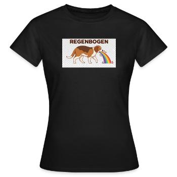 Beagle mit Regenbogenstrahl - Frauen T-Shirt - Schwarz - Vorne - AI Model Female 172 dark (172cm)