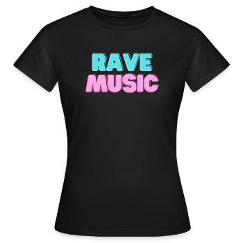Rave Music Neon 3D - Women's T-Shirt - black - Front - AI Model Female 172 dark (172cm)
