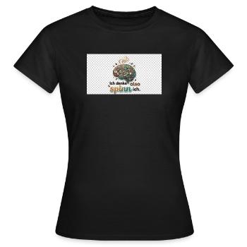 Ich denke also spinn ich Gehirnwerk - Frauen T-Shirt - Schwarz - Vorne - AI Model Female 172 dark (172cm)