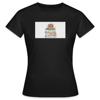 Natürlich Sixpack Kühlschrank Spruch - Frauen T-Shirt - Schwarz - Vorne - AI Model Female 172 dark (172cm)