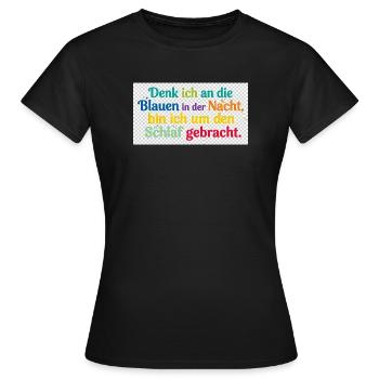 Bunte Nachtgedanken Schlafzitat - Frauen T-Shirt - Schwarz - Vorne - AI Model Female 172 dark (172cm)