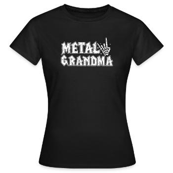 Metall-Oma Geschenk Oma Heavy Metal - Frauen T-Shirt - Schwarz - Vorne - AI Model Female 172 dark (172cm)