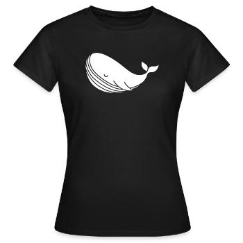 Wal Silhouette minimalistisches Meeresmotiv - Frauen T-Shirt - Schwarz - Vorne - AI Model Female 172 dark (172cm)