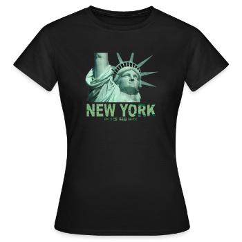 new york City of new york - T-shirt Femme - noir - Devant - AI Model Female 172 dark (172cm)