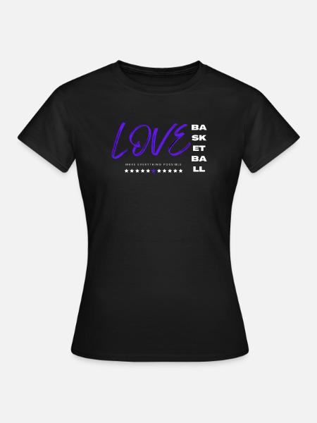 Ich liebe Basketball blau - Frauen T-Shirt - Schwarz