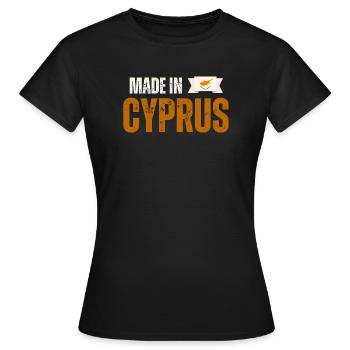 Hergestellt in Zypern, zypriotischer Stolz - Frauen T-Shirt - Schwarz - Vorne - AI Model Female 172 dark (172cm)