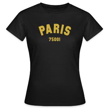 1er arrondissement de PARIS - T-shirt Femme - noir - Devant - AI Model Female 172 dark (172cm)