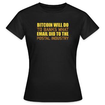 Industrie postale Bitcoin - T-shirt Femme - noir - Devant - AI Model Female 172 dark (172cm)