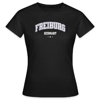 Freiburg Germany College Style Design - Women's T-Shirt - black - Front - AI Model Female 172 dark (172cm)
