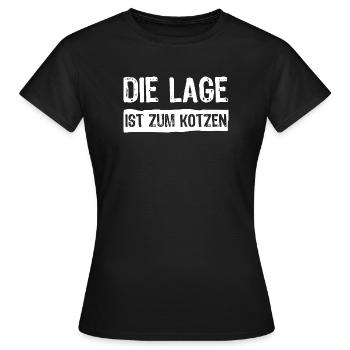 Die Lage ist zum kotzen - Frauen T-Shirt - Schwarz - Vorne - AI Model Female 172 dark (172cm)